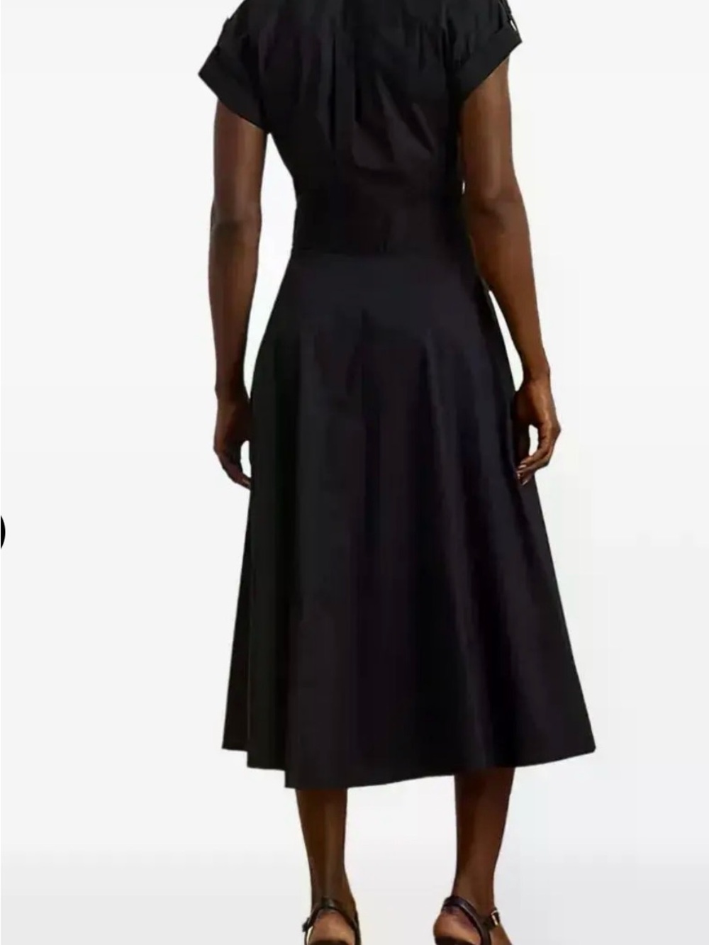 Lauren Ralph Lauren Women's Buckle-Trim Cotton-Blend Shirtdress Size 12 - Picture 2 of 10